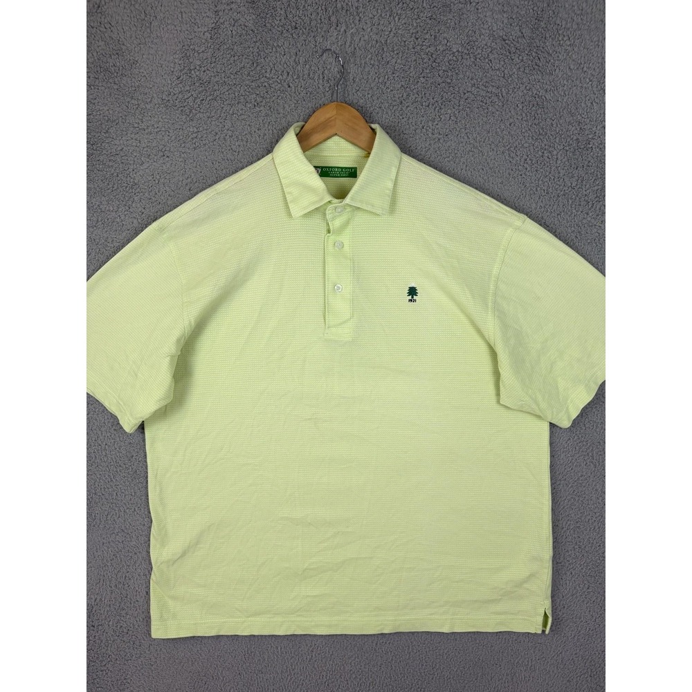 Oxford Golf Polo Shirt Mens Large Yellow Earth Tech Super Dry Golf Performance